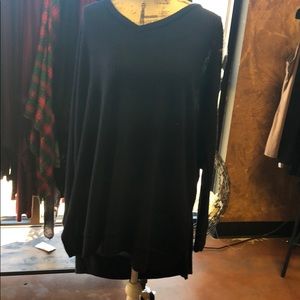 Blue v neck waffle sweater